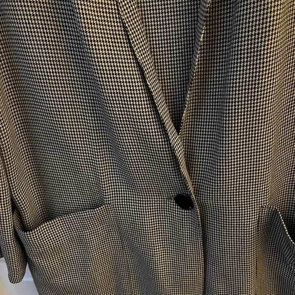 Norton McNaughton One Button Blazer 1980s , Black , White Tweed. Size 2X,Vintag - Picture 6 of 9